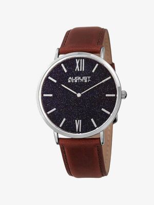 Black Leather Ladies Watch
